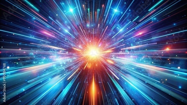 Obraz Abstract scifi lighting background with high speed sync Depth of Field effect, energy, pattern, illuminated, creativity, modern, dynamic, glowing, fantasy, blur, motion, atmosphere