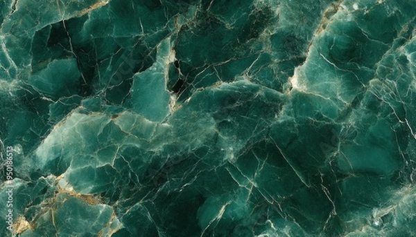 Obraz Emerald green marble texture with intricate veining patterns, perfect for luxury design, backgrounds, or decorative elements.