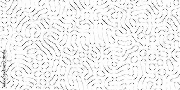 Fototapeta Abstract Turing organic wallpaper with background. Turing reaction diffusion monochrome seamless pattern with chaotic motion. Natural seamless line pattern. Linear design with biological shapes.