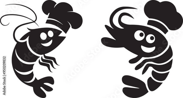 Obraz The shrimp cartoon vector