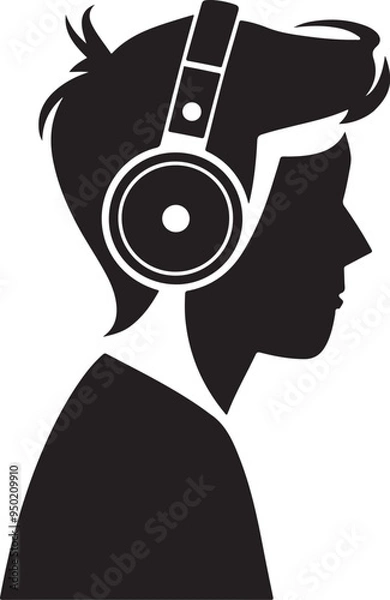 Obraz man with headphones