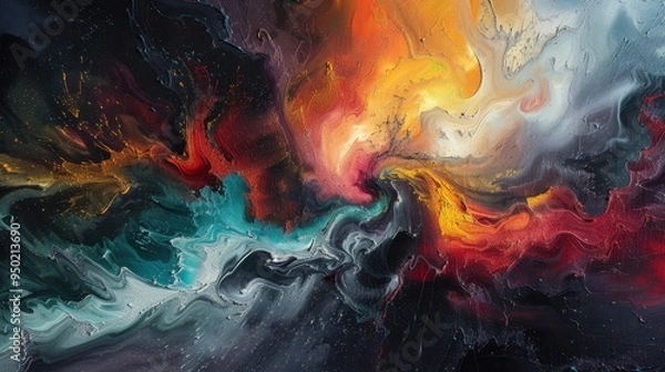 Obraz Vivid abstract artwork showcasing swirling colors and dynamic patterns in a creative expression