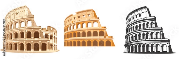 Obraz A simple vector icon illustration depicting the group of Colosseum for a website isolated white background