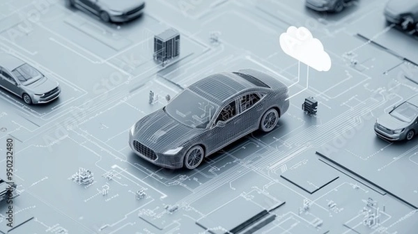 Obraz future architecture of software defined vehicle	