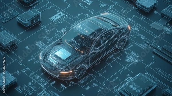 Obraz future architecture of software defined vehicle	