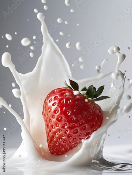 Fototapeta Strawberry Milk Splash