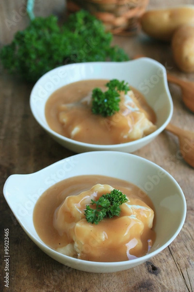 Fototapeta mashed potatoes with fresh