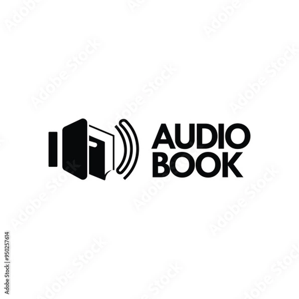 Fototapeta Audio book icon logo template isolated