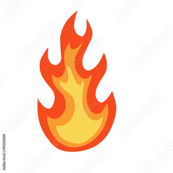 Fototapeta Burning Fire Vector Illustration