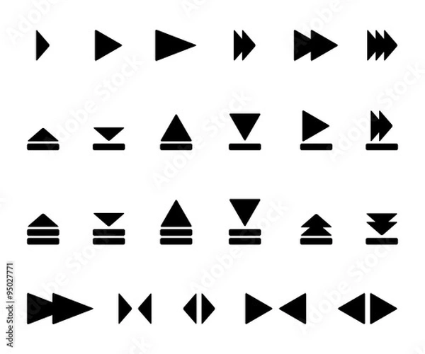 Fototapeta Set of silhouettes arrows.