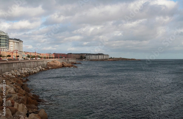 Obraz Embankment and sea. Corunna, Spain