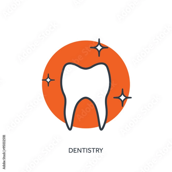 Obraz Vector illustration. Medical help.Flat web internet icon. Tooth. Dentistry
