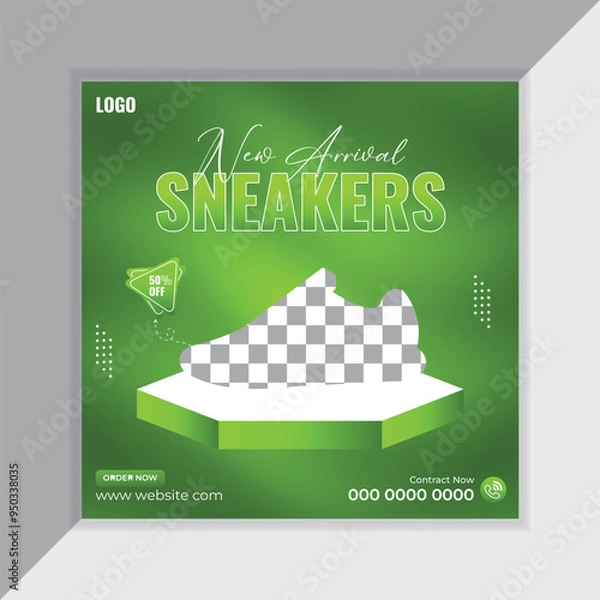 Obraz unique shoes social media post and banner design template ,