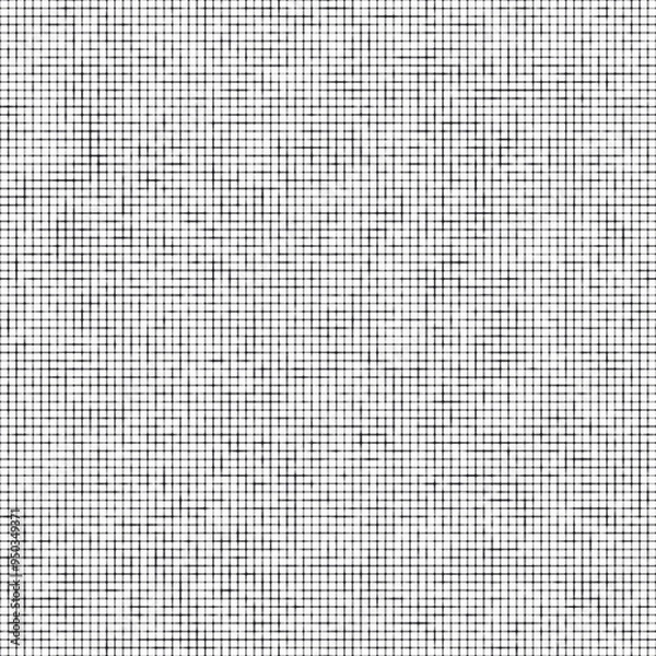 Obraz Black grid with small irregular squares. Vertical and horizontal lines with different thicknesses. Geometric texture. Seamless repeating pattern.