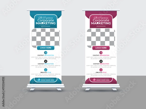 Obraz Creative corporate business marketing Roll up banner  template design