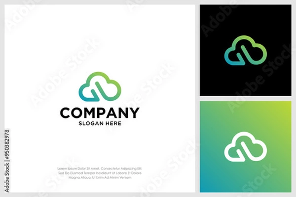 Obraz smart cloud logo design vector illustration