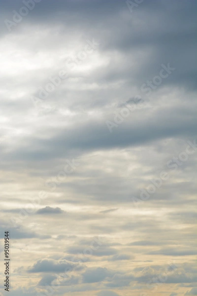 Obraz Blue sky with clouds, summer sunset