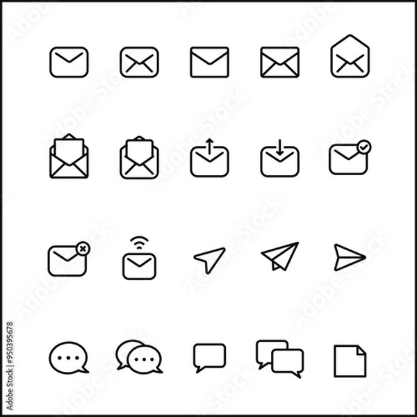 Obraz メールやチャットのアイコン素材