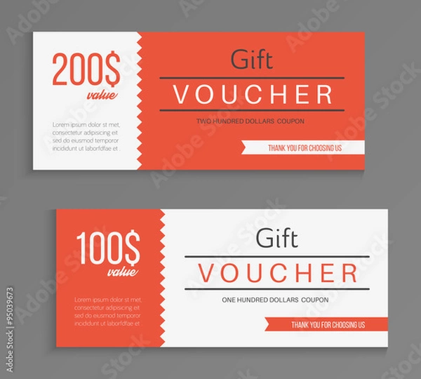 Fototapeta Gift voucher template. Vector illustration.