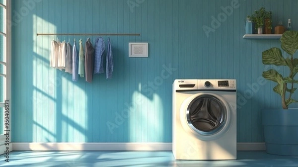 Obraz Laundry Room with White Washer