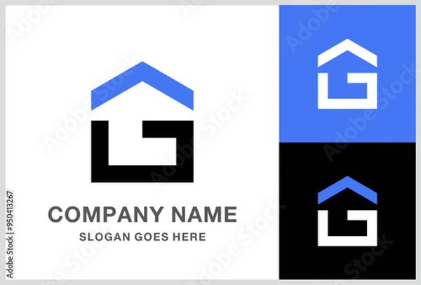 Obraz Monogram Letter G Building House Business Company Stock Vector Logo Design Template