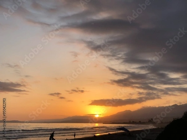 Fototapeta sunset at the beach