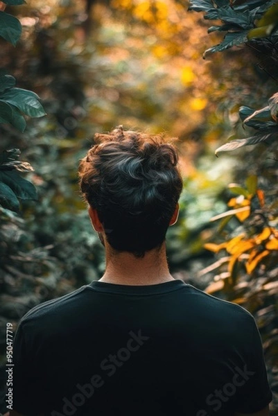 Fototapeta Autumn Escape: A Moment of Solace in the Vibrant Forest