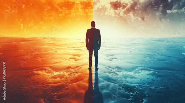 Obraz good or bad choice concept, business ethics