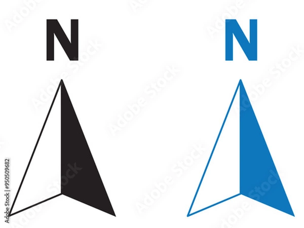 Fototapeta North arrow icon N direction point symbol. Vector illustration