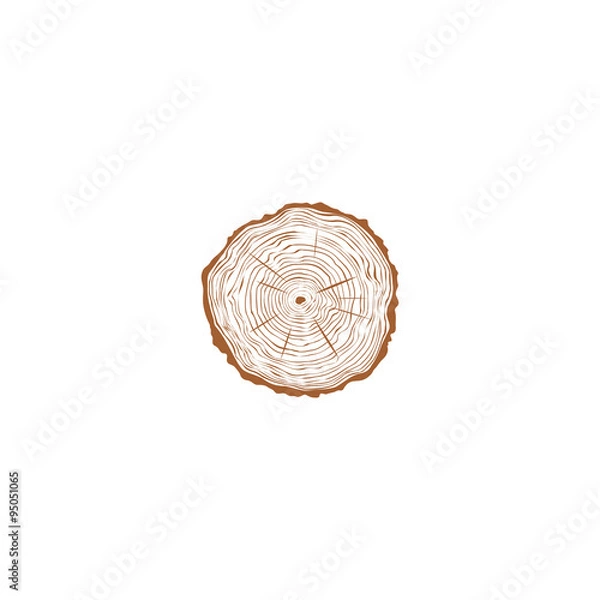 Fototapeta Icon tree trunk in a cut.