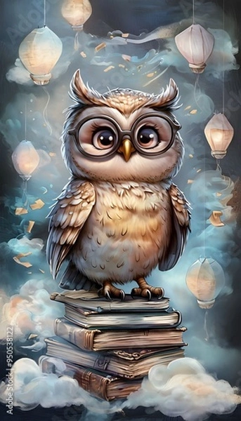 Obraz owl sitting on a branch