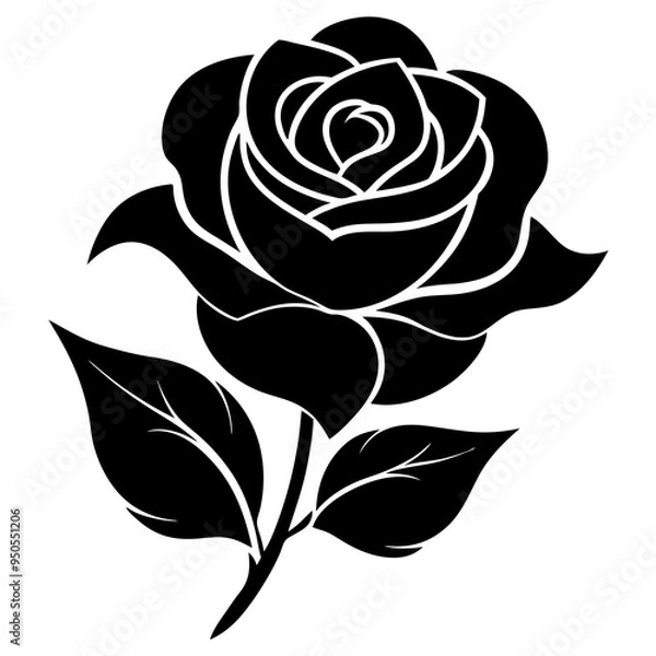 Obraz black and white rose