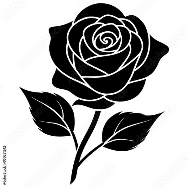 Obraz black and white rose