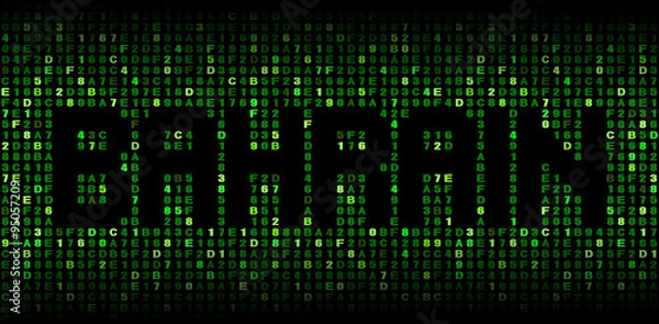 Obraz Bahrain text on hex code illustration