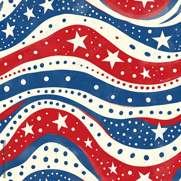 Obraz Americana Stars and Stripes Seamless Tile