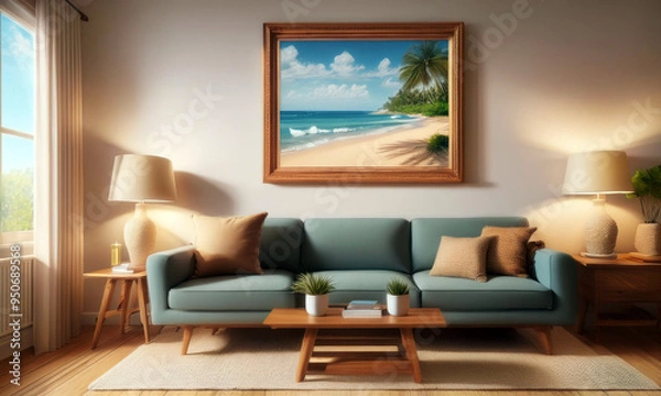 Fototapeta modern living room, living room interior
