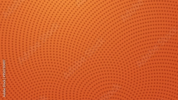Fototapeta Basketball Ball Cartoon Leather Texture with Bumps Pattern Background. Orange Rubber Pebbles Grain Dots Texture. Sports Theme Banner Backdrop. Vector Illustration.