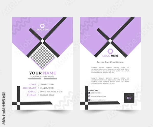 Fototapeta ID Card form template. clean ID Card template vector design. professional ID Card design.