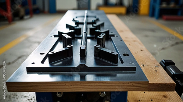 Fototapeta jig and fixture table tool industry factory mechanical manufacturing part automotive.