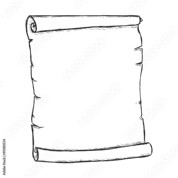 Fototapeta Vector Single Sketch Scroll