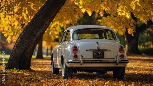 Obraz """Autumn Elegance: A Vintage Escape into Nature's Warm Embrace"""