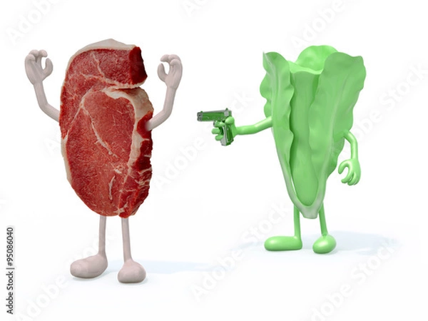 Obraz vegetable vs meat