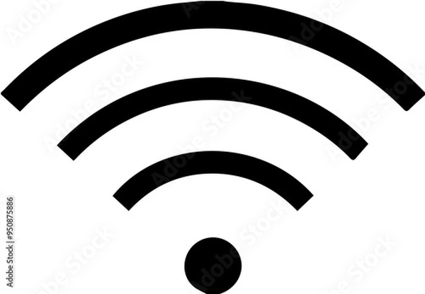 Fototapeta 와이파이 신호를 상징하는 흑백 아이콘 이미지
