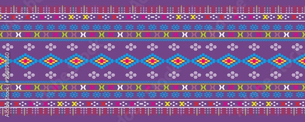 Obraz Traditional Asian fabric patterns, ornaments, carpets, backgrounds, Ulos Batak, Songket Patterns, Batik Textures, Asian Backgrounds, Islamic Patterns, Indian Backgrounds, Colorful, Multicolor.