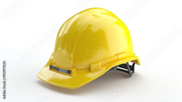 Fototapeta 3d vector icon of a yellow construction helmet