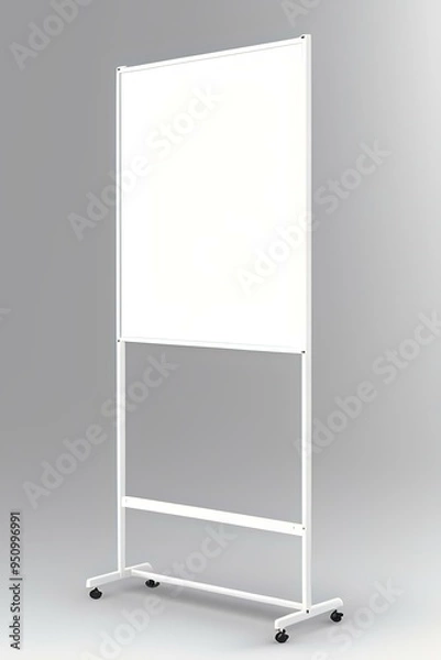Fototapeta A mobile whiteboard with additional whiteboard surfaces on the side for versatile use