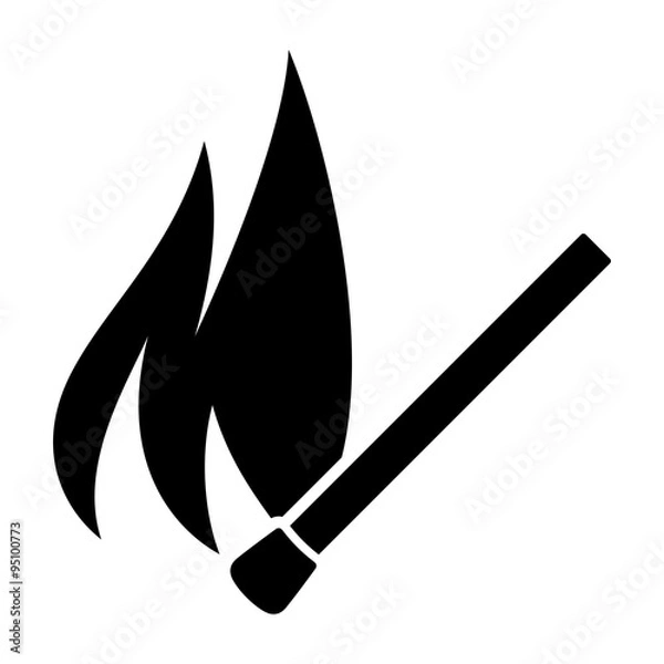 Fototapeta Fire match vector icon