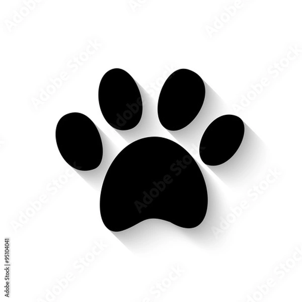 Fototapeta paw print with shadow