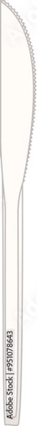 Fototapeta This realistic vector illustration of a plastic white knife is perfect for use in any project related to food service or catering