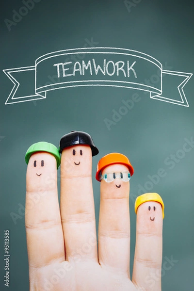 Obraz Teamwork and finger puppets.